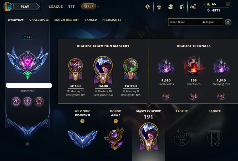 HUGE SALE!🔥LVL121 Diamond 2 57LP Handleveled💎90Champs 41Skins⭐Name Changeable✅Lifetime Ownership Guarantee - Never Taken Back